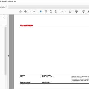 Raymond Forklift 8720 Schematics Manual SN 872-17-00101 and up - PDF DOWNLOAD