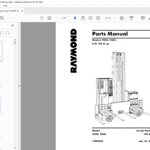 Raymond Forklift 9300 9400 Parts Manual- PDF DOWNLOAD