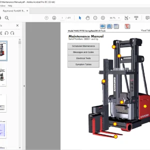 Raymond Forklift 9600 9700 Swing-Reach® Lift Truck Maintenance Manual 1089040  - PDF DOWNLOAD