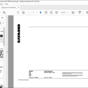 Raymond Forklift C30 C35 C35S C40  Schematics Manual 445-09-10002 and up - PDF DOWNLOAD