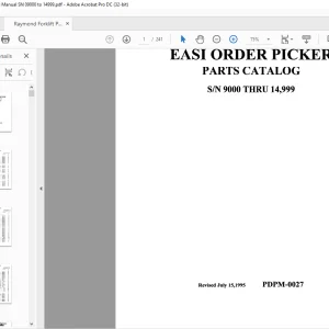 Raymond Forklift EASi Orderpicker Parts Catalog Manual SN 9000 Thru 14999 - PDF DOWNLOAD