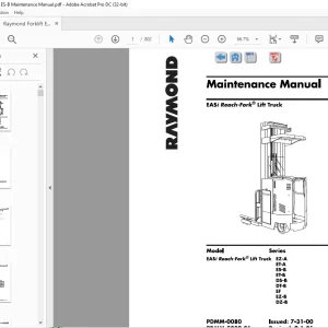 Raymond Forklift EASi Reach-Fork® Lift Truck EZ-A ET-A ES-B ET-B DS-B DT-B EF EZ-B DZ-B Maintenance Manual - PDF DOWNLOAD