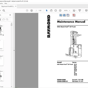 Raymond Forklift EASi Reach-Fork® Lift Truck EZ-A ET-A ES-B ET-B DS-B DT-B EF EZ-B DZ-B Maintenance Manual - PDF DOWNLOAD