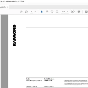 Raymond Forklift EASi™ Orderpicker Lift Truck Schematic Manual SN 15000 and Up - PDF DOWNLOAD