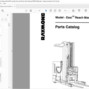 Raymond Forklift Easi™ Reach Mast Parts Catalog MANUAL SN 00001 and Up  - PDF DOWNLOAD