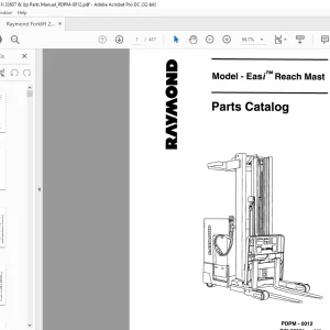 Raymond Forklift Easi™ Reach Mast Parts Catalog Manual SN 00001 and Up - PDF DOWNLOAD