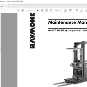 Raymond Forklift Gofer 261 High-level Orderpicker Maintenance Manual 1043938A - PDF DOWNLOAD