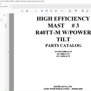 Raymond Forklift R40TT-M W/POWER TILT PARTS CATALOG MANUAL - PDF DOWNLOAD