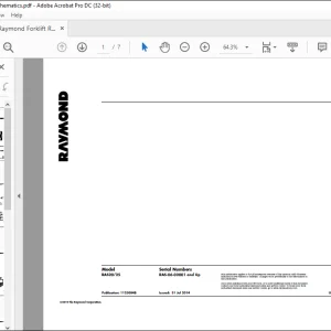 Raymond Forklift RAS20 25 Schematics Manual SNRAS-06-02001 and Up - PDF DOWNLOAD