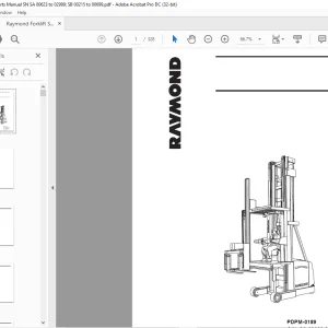 Raymond Forklift SA SB Parts Catalog Manual  - PDF DOWNLOAD
