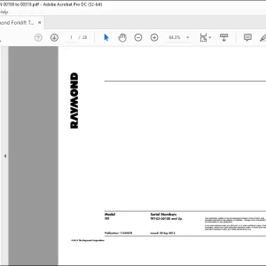Raymond Forklift TRT Schematics Manual SNTRT-03-00100 and Up  - PDF DOWNLOAD
