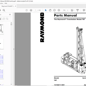 Raymond Forklift The Raymond® Transtacker Model TRT Parts Manual SN320 & up  - PDF DOWNLOAD