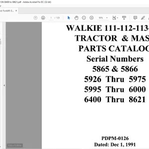 Raymond Forklift Walkie 111 112 113 114 Tractor & Mast Parts Catalog Manual - PDF DOWNLOAD