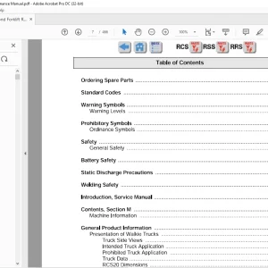 Raymond Forklift Walkie Counterbalanced RCS20 30 40 RSS22 30 40 RRS30 Maintenance Manual -  PDF DOWNLOAD