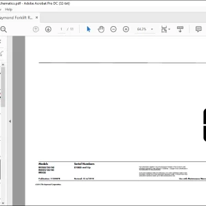Raymond Forklift Walkie Counterbalanced RCS20 30 40 RSS22 30 40 RRS30 Schematics Manual - PDFD DOWNLOAD