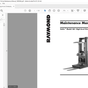 Raymond Gofer® 261 High-level Order picker Maintenance Manual 1043938A - PDF DOWNLOAD