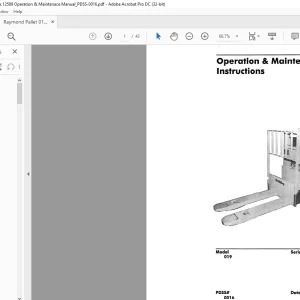 Raymond Pallet 019 Operation & Maintenance Instructions Manual SN.019-92-8621 and Up - PDF DOWNLOAD