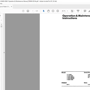 Raymond Pallet 111-F60L 111AT-F60L 112AT-FRE60L 113AT-FRC60L 114AT-TOW Operation & Maintenance Instructions Manual SN6400 and Up - PDF DOWNLOAD