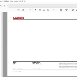 Raymond Pallet 8210 Schematics Manual 821-15-00001 and up - PDF DOWNLOAD