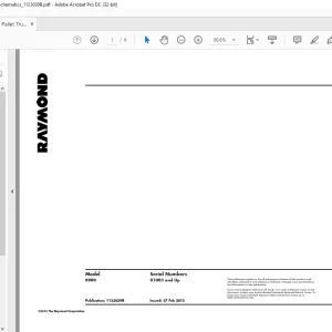 Raymond Pallet Truck 8900 Schematics Manual SN01003 and Up - PDF DOWNLOAD