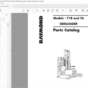 Raymond SIDELOADER 71B and 76 Parts Catalog Manual   - PDF DOWNLOAD