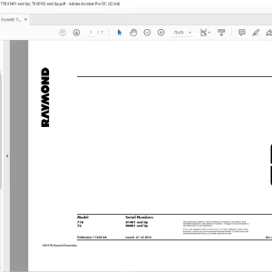 Raymond SIDELOADER TRUCK 71B 76 Schematics Manual 01401 and Up - PDF DOWNLOAD