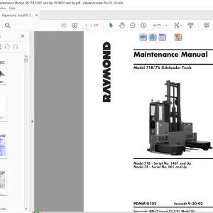 Raymond SIDELOADER TRUCK 71B and 76 Maintenance Manual -  PDF DOWNLOAD
