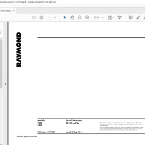 Raymond Sideloader 9300 9400 Schematics Manual SN00100 and Up - PDF DOWNLOAD