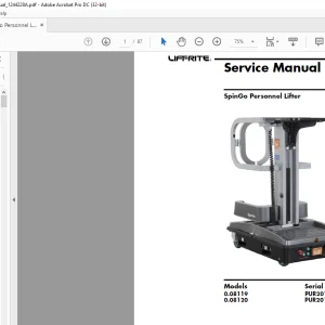 Raymond SpinGo Personnel Lifter 0.08119 0.08120 Service Manual-  PDF DOWNLOAD