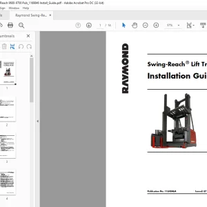 Raymond Swing-Reach® Lift Truck 9800 Installation Guide Manual 1203712B - PDF DOWNLOAD