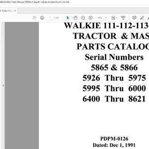 Raymond WALKIE 111 112 113 114 TRACTOR & MAST PARTS CATALOG MANUAL - PDF DOWNLOAD