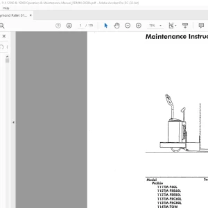 Raymond Walkie 111TM-F60L 112TM-FRE60L 112TM-FREB0L 113TM-FRC60L 113TM-FRCS0L 114TM-TOW Maintenance Instructions Manual - PDF DOWNLOAD