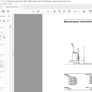 Raymond Forklift Walkie 111TM-F60L 112TM-FRE60L 112TM-FRE80L 113TM-FRC60L 113TM-FRC80L 114TM-TOW Maintenance Manual