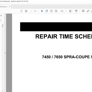 Spra-Coupe System 7450 7650 Repair Time Schedule Manual AG331640A - PDF DOWNLOAD