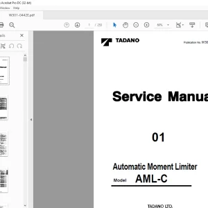 Tadano AML-C Automatic Moment Limiter Service Manual W301-0442E - PDF DOWNLOAD
