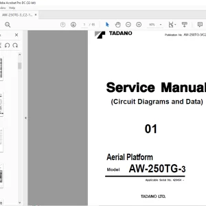 Tadano AW-250TG-3 Aerial Platform (Circuit Diagrams & Data) Service Manual SN 420454 - PDF DOWNLOAD