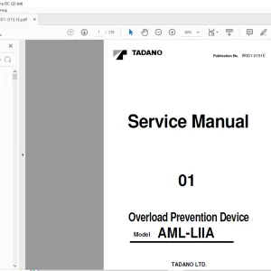 Tadano Faun AML-LIIA Overload Prevention Device Service Manual W301-0151E - PDF DOWNLOAD