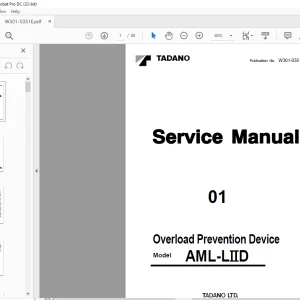 Tadano Faun AML-LIID Overload Prevention Device Service Manual W301-0351E - PDF DOWNLOAD