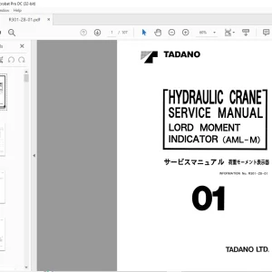 Tadano Faun AML-M Lord Moment Indicator Hydraulic Crane Service Manual R301-Z8-01 - PDF DOWNLOAD