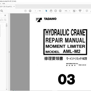 Tadano Faun AML-M2 Moment Limiter Hydraulic Crane Repair Manual R301-Z6-03 - PDF DOWNLOAD