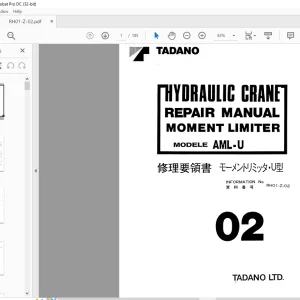 Tadano Faun AML-U Moment Limiter Hydraulic Crane Repair Manual RH01-Z-02 - PDF DOWNLOAD
