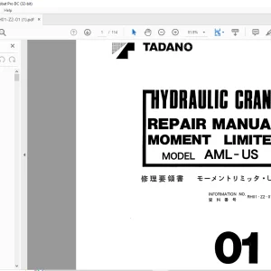 Tadano Faun AML-US Moment Limiter Hydraulic Crane Repair Manual RH01-Z2-01 - PDF DOWNLOAD