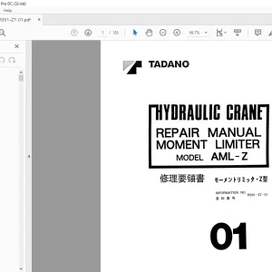 Tadano Faun AML-Z Moment Limiter Hydraulic Crane Repair Manual R301-Z7-01 - PDF DOWNLOAD