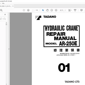 Tadano Faun AR-250E Hydraulic Crane Repair Manual SN 575031 - PDF DOWNLOAD