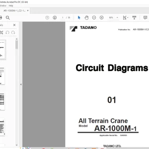 Tadano Faun All Terrain Crane AR-1000M-1 Circuit Diagram Manual SN GA5002 - PDF DOWNLOAD