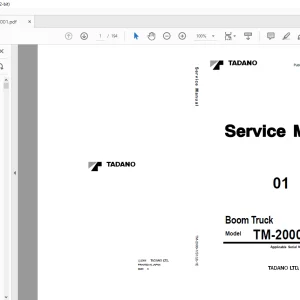 Tadano Faun Boom Truck TM-2000-1 Service Manual SN EX0069 - PDF DOWNLOAD