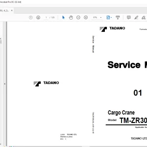 Tadano Faun Cargo Crane TM-ZR300XL Service Manual SN EU2255 - PDF DOWNLOAD
