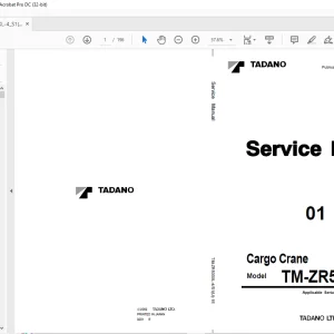 Tadano Faun Cargo Crane TM-ZR500XL Service Manual SN EH8296 - PDF DOWNLOAD