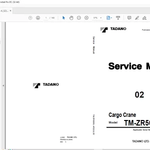 Tadano Faun Cargo Crane TM-ZR500XL Service Manual SN EW0041 - PDF DOWNLOAD
