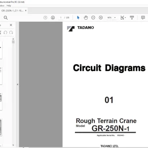 Tadano Faun GR-250N-1 Rough Terrain Crane Circuit Diagram Manual SN FB3443 - PDF DOWNLOAD